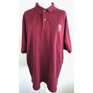 Vintage Caesars Polo Shirt USA Made Burgundy Red Men's L 80s Classic Quiet Lux